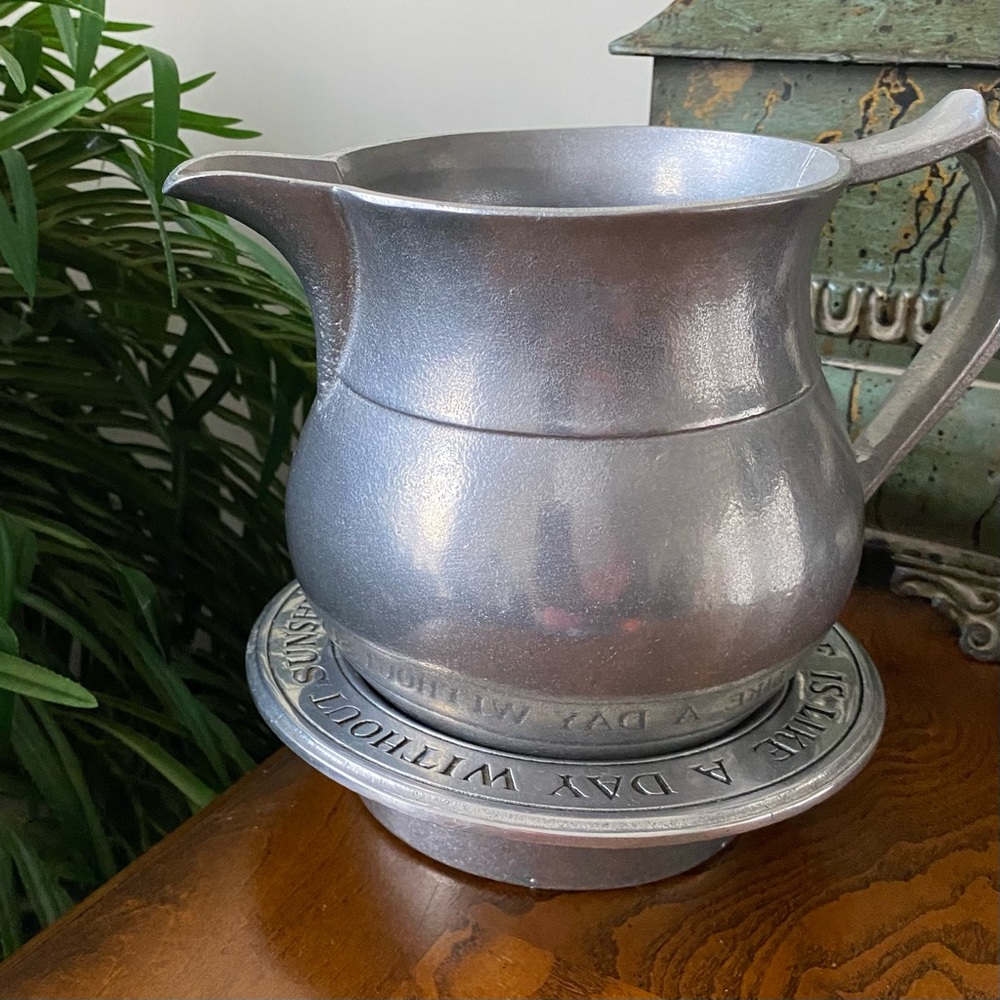 Wilton Armetale Pewter Tavern Pitcher /Wine Bottle Coaster Plate